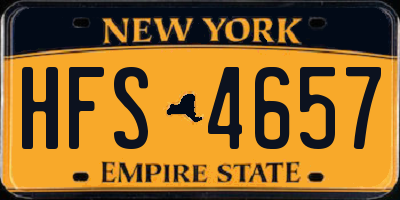 NY license plate HFS4657
