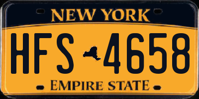 NY license plate HFS4658