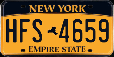 NY license plate HFS4659