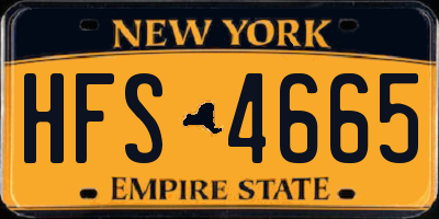 NY license plate HFS4665
