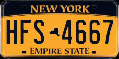 NY license plate HFS4667