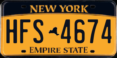 NY license plate HFS4674