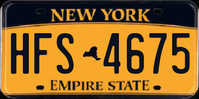 NY license plate HFS4675