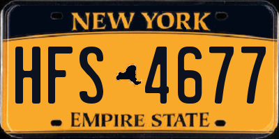 NY license plate HFS4677