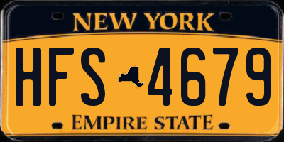 NY license plate HFS4679