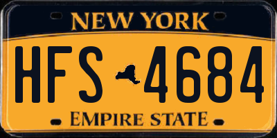NY license plate HFS4684