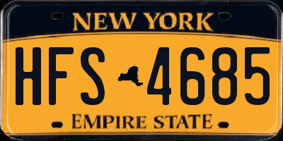 NY license plate HFS4685