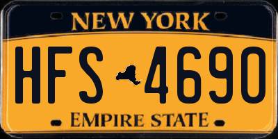 NY license plate HFS4690