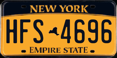 NY license plate HFS4696