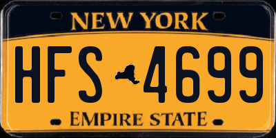 NY license plate HFS4699