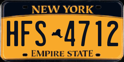 NY license plate HFS4712