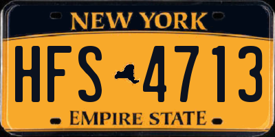 NY license plate HFS4713