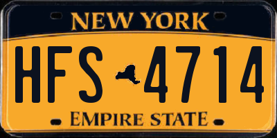 NY license plate HFS4714