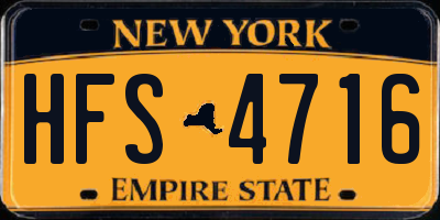 NY license plate HFS4716