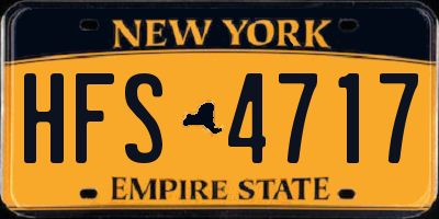 NY license plate HFS4717
