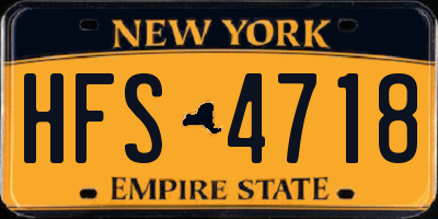NY license plate HFS4718