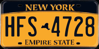 NY license plate HFS4728