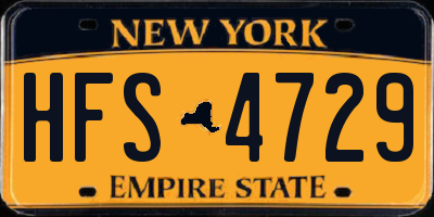 NY license plate HFS4729