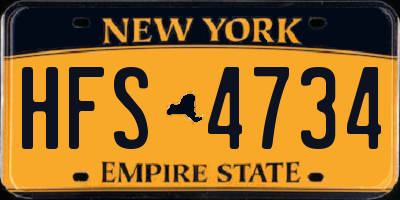 NY license plate HFS4734