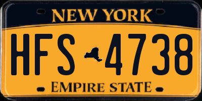 NY license plate HFS4738