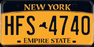 NY license plate HFS4740