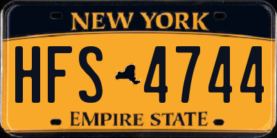NY license plate HFS4744