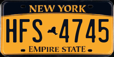 NY license plate HFS4745