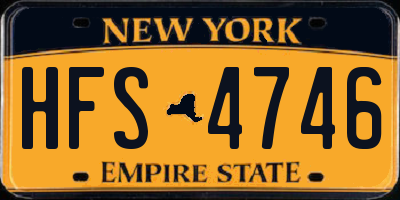 NY license plate HFS4746