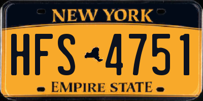 NY license plate HFS4751