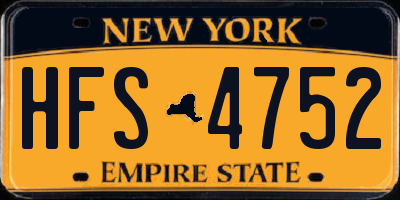 NY license plate HFS4752
