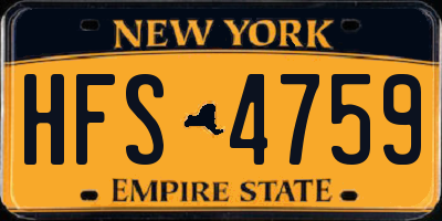 NY license plate HFS4759