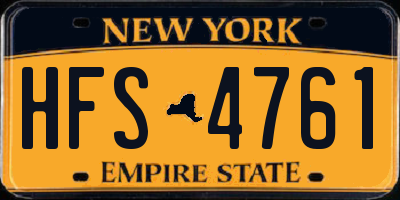 NY license plate HFS4761