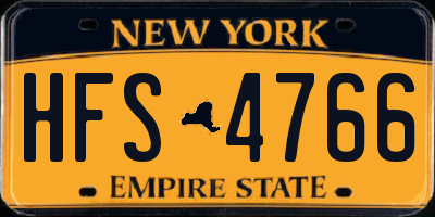 NY license plate HFS4766