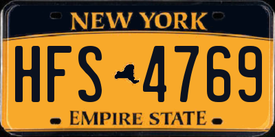 NY license plate HFS4769