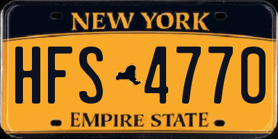 NY license plate HFS4770