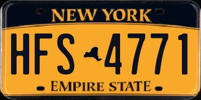NY license plate HFS4771