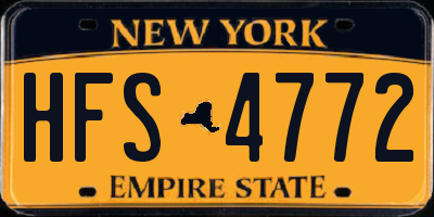 NY license plate HFS4772