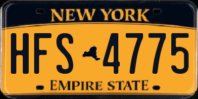 NY license plate HFS4775