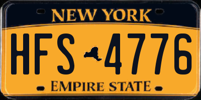 NY license plate HFS4776
