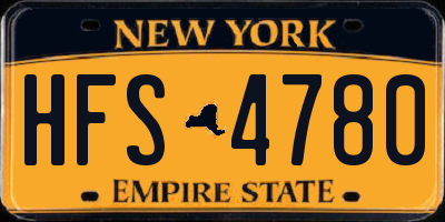 NY license plate HFS4780