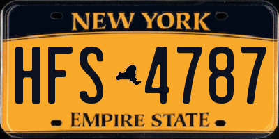 NY license plate HFS4787