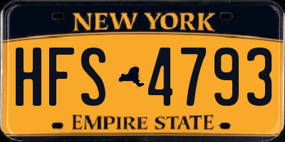 NY license plate HFS4793
