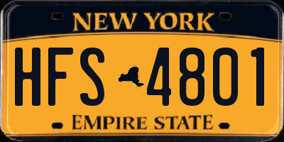 NY license plate HFS4801