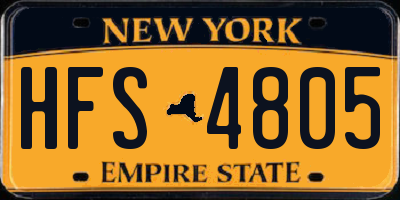 NY license plate HFS4805
