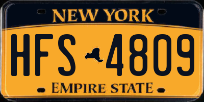 NY license plate HFS4809
