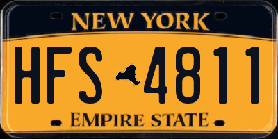 NY license plate HFS4811