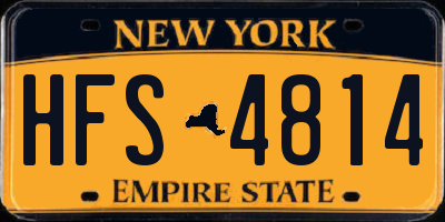NY license plate HFS4814