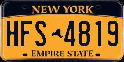 NY license plate HFS4819