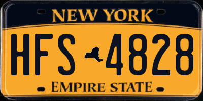 NY license plate HFS4828