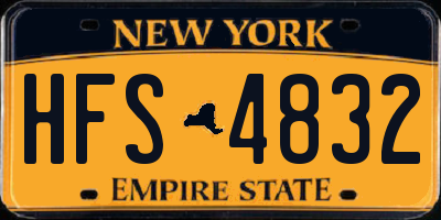 NY license plate HFS4832